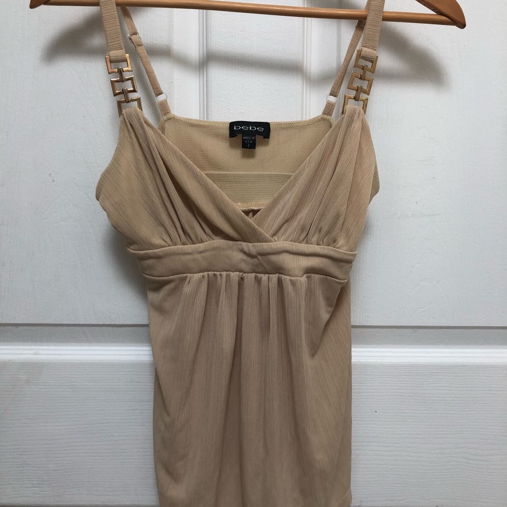 Gold metallic Bebe top